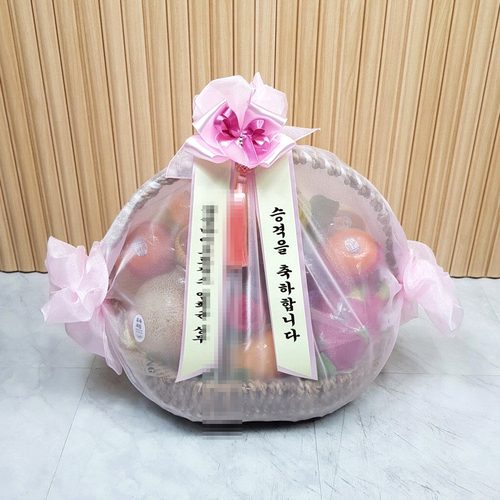 실제 배송된 과일바구니와 과일선물 사진