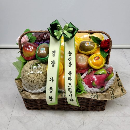 실제 배송된 과일바구니와 과일선물 사진